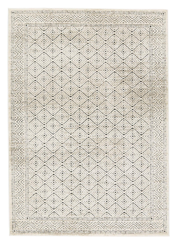 Jaipur Living Vibe by Jaipur Living Yadira Power Loomed Trellis Rug Moroccan Geometric High Low Pile 5'3"X7'6" RUG152520