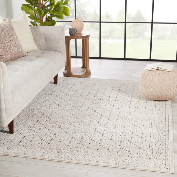 Jaipur Living Vibe by Jaipur Living Yadira Power Loomed Trellis Rug Moroccan Geometric High Low Pile 5'3"X7'6" RUG152520