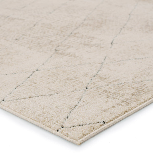 Jaipur Living Vibe by Jaipur Living Trellis Geometric Indoor Rug High Low Pile Moroccan Neutral Decor 4' X 6' RUG153185