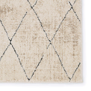 Jaipur Living Vibe by Jaipur Living Trellis Geometric Indoor Rug High Low Pile Moroccan Neutral Decor 4' X 6' RUG153185