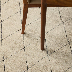 Jaipur Living Vibe by Jaipur Living Trellis Geometric Indoor Rug High Low Pile Moroccan Neutral Decor 4' X 6' RUG153185