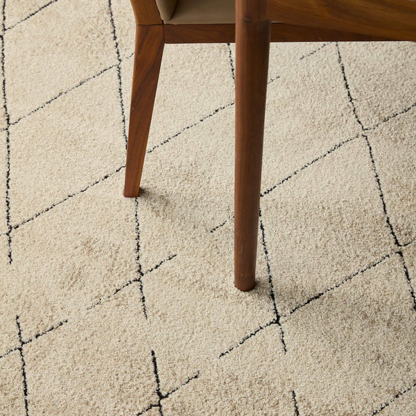Jaipur Living Vibe by Jaipur Living Trellis Geometric Indoor Rug High Low Pile Moroccan Neutral Decor 4' X 6' RUG153185