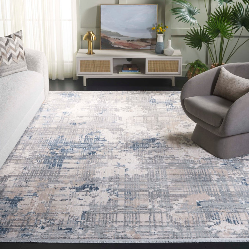 Safavieh Emerald 544f Grey / Blue Ivory Grey ,Blue Ivory 48% Polypropylene,40% Cotton,12% Polyester Emr544f-8