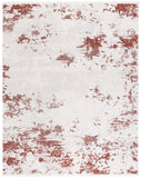 Emerald Modern Abstract Area Rug - Elegant Power Loomed Design in Rich Rust and Ivory Hues 8x10