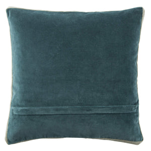Jaipur Living Jaipur Living Bryn Cotton Velvet Throw Pillow Tailored Box Edge Accent for Sofa or Bed Teal Down PLW103403