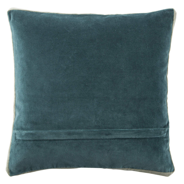 Jaipur Living Jaipur Living Bryn Cotton Velvet Throw Pillow Tailored Box Edge Accent for Sofa or Bed Teal Down PLW103403