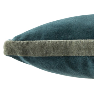 Jaipur Living Jaipur Living Bryn Cotton Velvet Pillow Cover Tailored Box Edge Sophisticated Accent Teal PLC102271