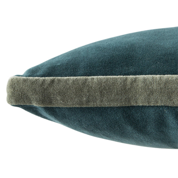 Jaipur Living Jaipur Living Bryn Cotton Velvet Pillow Cover Tailored Box Edge Sophisticated Accent Teal PLC102271
