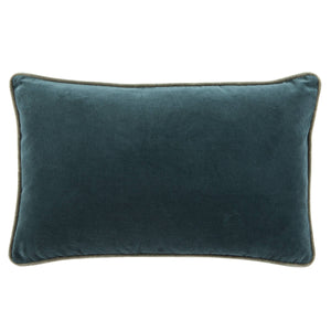 Jaipur Living Jaipur Living Lyla Cotton Velvet Lumbar Pillow Reversible Cream Sofa Accent Teal Poly Fill PLW103420