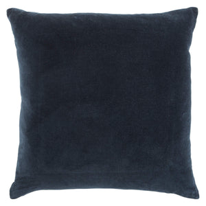 Jaipur Living Jaipur Living Hendrix Cotton Velvet Pillow Cover Bordered Piped Edge Tailored Design Navy PLC102274