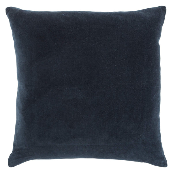 Jaipur Living Jaipur Living Hendrix Cotton Velvet Pillow Cover Bordered Piped Edge Tailored Design Navy PLC102274
