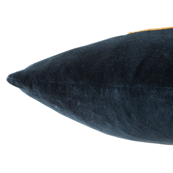 Jaipur Living Jaipur Living Velvet Cotton Bordered Throw Pillow with Piped Edges for Sofa or Bed Navy Poly Fill PLW103410