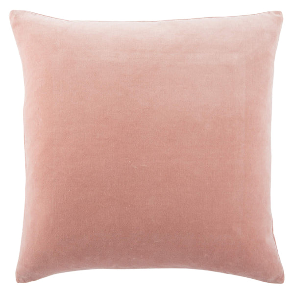 Jaipur Living Jaipur Living Velvet Cotton Bordered Throw Pillow with Piped Edges for Sofa or Bed Blush Down PLW103413