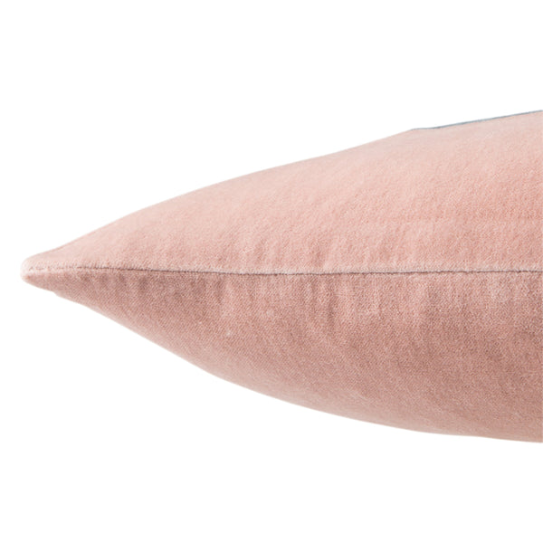 Jaipur Living Jaipur Living Hendrix Cotton Velvet Pillow Cover Bordered Piped Edge Tailored Design Blush PLC102276