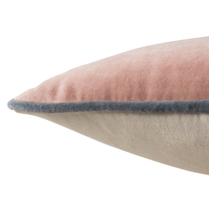 Jaipur Living Jaipur Living Lyla Cotton Velvet Lumbar Pillow Reversible Cream Sofa Accent Blush Poly Fill PLW103424