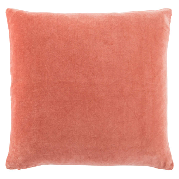 Jaipur Living Jaipur Living Hendrix Cotton Velvet Pillow Cover Bordered Piped Edge Tailored Design Coral PLC102275