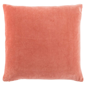 Jaipur Living Jaipur Living Velvet Cotton Bordered Throw Pillow with Piped Edges for Sofa or Bed Coral Down PLW103411