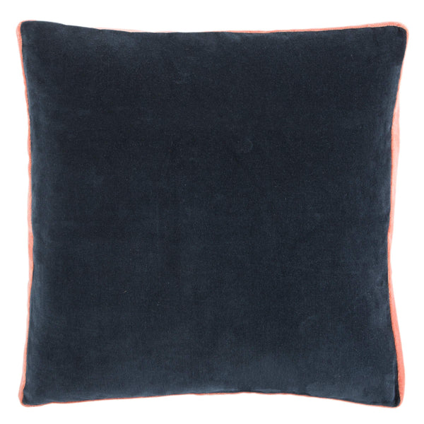 Jaipur Living Jaipur Living Bryn Cotton Velvet Throw Pillow Tailored Box Edge Accent for Sofa or Bed Navy Poly Fill PLW103406