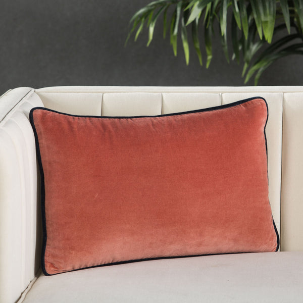 Jaipur Living Jaipur Living Lyla Cotton Velvet Lumbar Pillow Reversible Cream Sofa Accent Pink Down PLW103427
