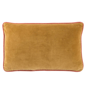 Jaipur Living Jaipur Living Emerson Cotton Velvet Lumbar Pillow Cover Reversible Cream Piped Edges Gold PLC102282