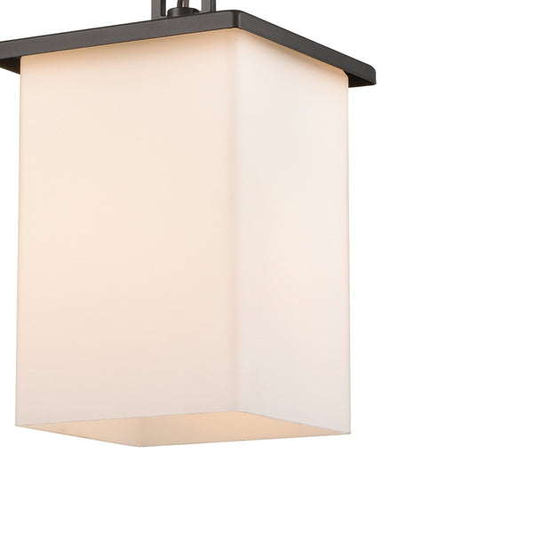 Thomas Lighting Broad Street Transitional Outdoor Pendant Bronze Frame Square Glass Shade Porch Light EN110146