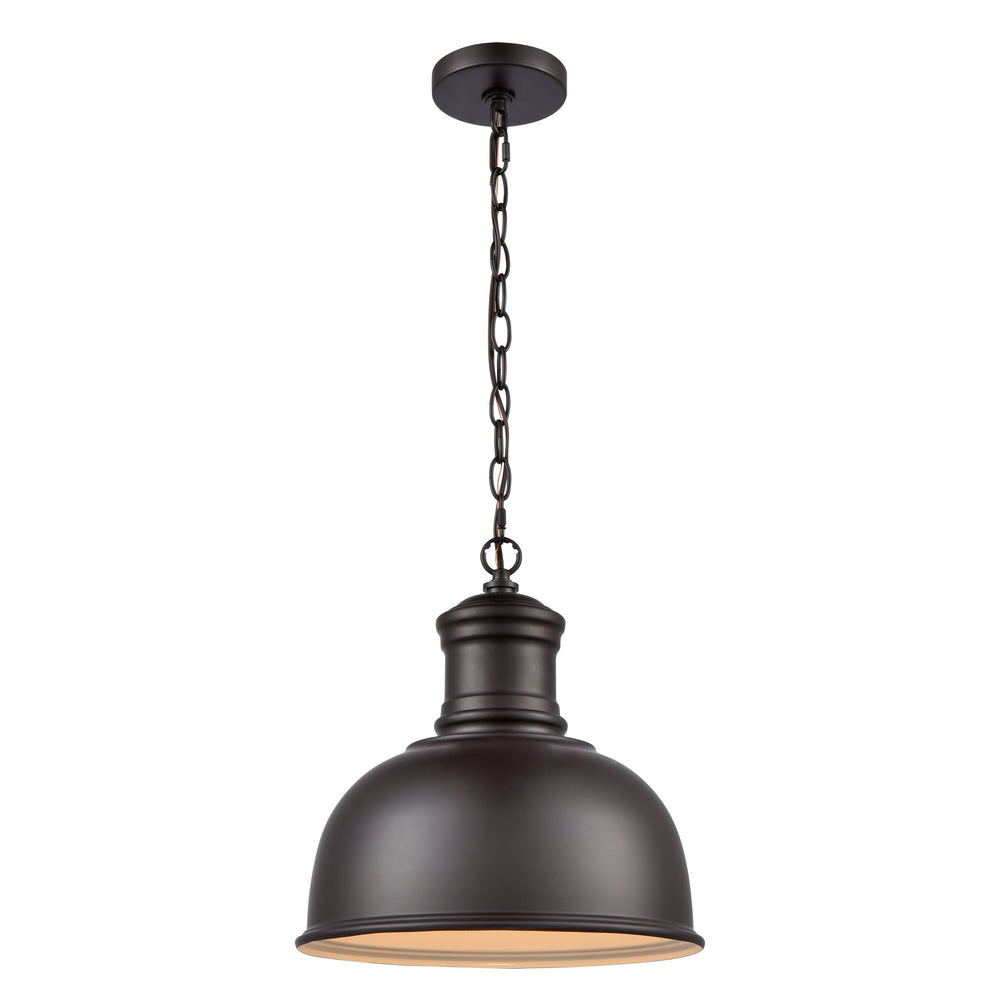 Thomas Lighting Cedar Park Dome Outdoor Pendant Light Oil Rubbed Bronze Farmhouse Porch Fixture EN130146