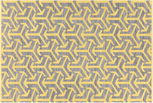 Chandra Rugs Hand-woven Sustainable Contemporary Rug - Exquisite Design, Eco-friendly, Perfect For Home Decor Grey,Yellow Recycled Polyester Ena51802-576