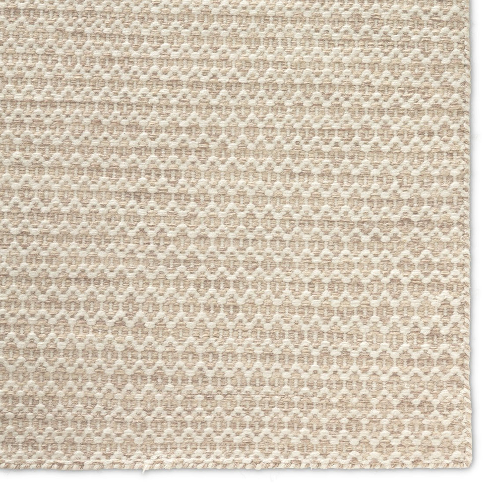 Jaipur Living Enclave Pompano Enc04 Handwoven Handmade 100% Wool Geometric Geometric Indoor Rug Tan, Cream 100% Wool Rug140409
