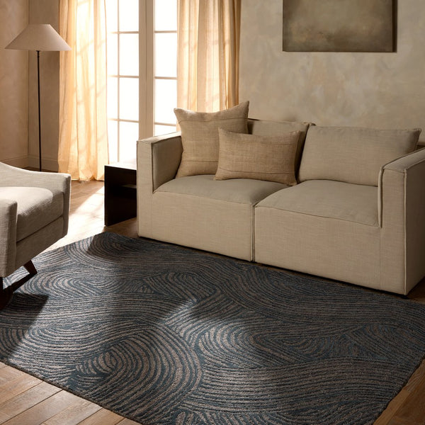 Jaipur Living Etho By Nikki Chu Linette Enk16 Tufted Handmade 70% Wool 30% Viscose Contemporary Abstract Indoor Rug Blue 70% Wool 30% Viscose, 100% Polyester Rug161820