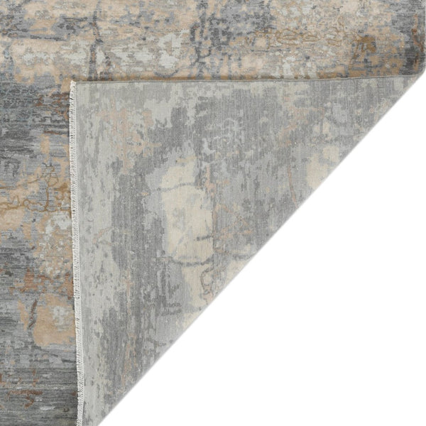 Amer Rugs Ensemble Modern Hand-knotted Area Rug In Luxurious Raw New Zealand Wool And Silk For Any Space Platinum Wool, Raw Handspun Silk Ens111014