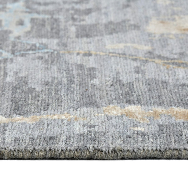 Amer Rugs Ensemble Modern Hand-knotted Area Rug In Luxurious Raw New Zealand Wool And Silk For Any Space Platinum Wool, Raw Handspun Silk Ens111014