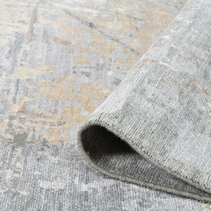 Amer Rugs Ensemble Modern Hand-knotted Area Rug In Luxurious Raw New Zealand Wool And Silk For Any Space Platinum Wool, Raw Handspun Silk Ens111014