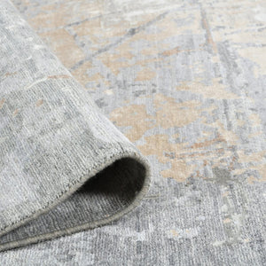Amer Rugs Ensemble Modern Hand-knotted Area Rug In Luxurious Raw New Zealand Wool And Silk For Any Space Platinum Wool, Raw Handspun Silk Ens111014