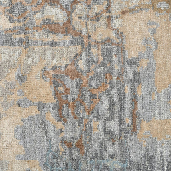 Amer Rugs Ensemble Modern Hand-knotted Area Rug In Luxurious Raw New Zealand Wool And Silk For Any Space Platinum Wool, Raw Handspun Silk Ens111014