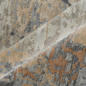 Amer Rugs Ensemble Modern Hand-knotted Area Rug In Luxurious Raw New Zealand Wool And Silk For Any Space Platinum Wool, Raw Handspun Silk Ens111014