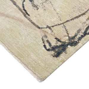 Amer Rugs Ensemble Modern Hand-knotted Area Rug In Luxurious Raw New Zealand Wool And Silk For Any Space Snow White Wool, Real Silk Ens240912