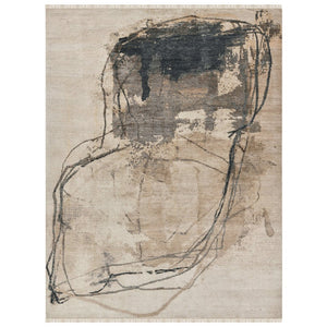 Amer Rugs Ensemble Modern Hand-knotted Area Rug In Luxurious Raw New Zealand Wool And Silk For Any Space Snow White Wool, Real Silk Ens240912