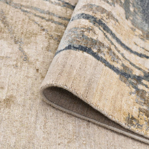 Amer Rugs Ensemble Modern Hand-knotted Area Rug In Luxurious Raw New Zealand Wool And Silk For Any Space Snow White Wool, Real Silk Ens240912