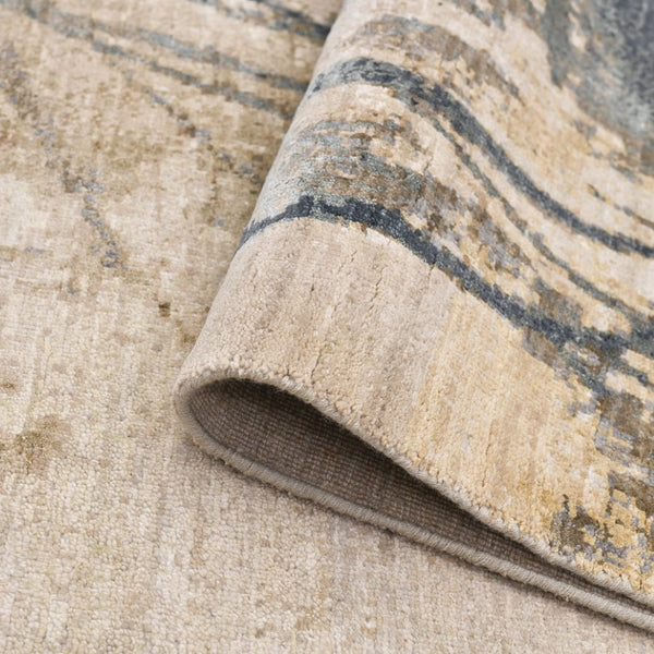 Amer Rugs Ensemble Modern Hand-knotted Area Rug In Luxurious Raw New Zealand Wool And Silk For Any Space Snow White Wool, Real Silk Ens240912