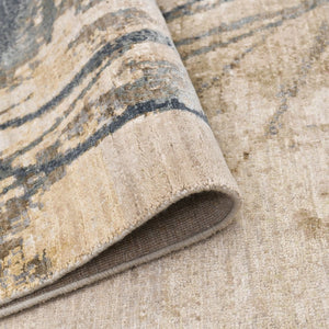 Amer Rugs Ensemble Modern Hand-knotted Area Rug In Luxurious Raw New Zealand Wool And Silk For Any Space Snow White Wool, Real Silk Ens240912