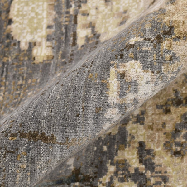 Amer Rugs Ensemble Modern Hand-knotted Area Rug In Luxurious Raw New Zealand Wool And Silk For Any Space Snow White Wool, Real Silk Ens240912