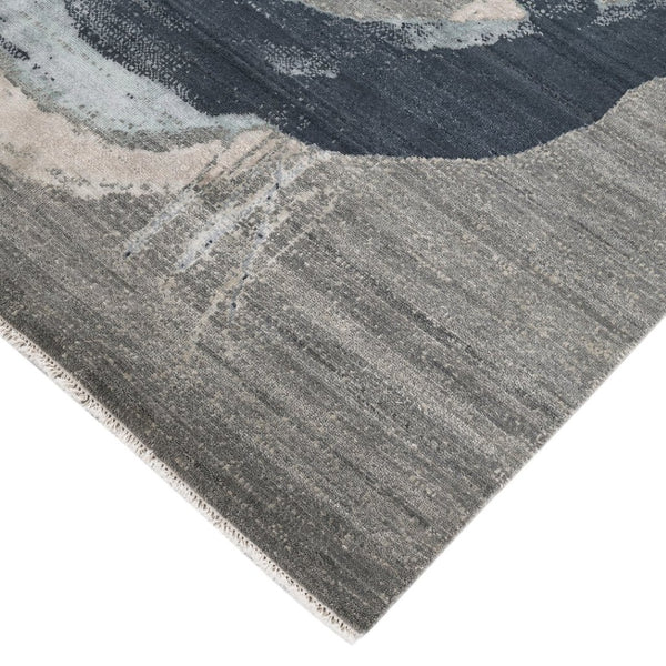 Amer Rugs Ensemble Modern Hand-knotted Area Rug In Luxurious Raw New Zealand Wool And Silk For Any Space Ash Wool, Real Silk Ens260912