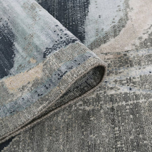 Amer Rugs Ensemble Modern Hand-knotted Area Rug In Luxurious Raw New Zealand Wool And Silk For Any Space Ash Wool, Real Silk Ens260912