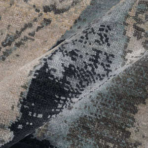 Amer Rugs Ensemble Modern Hand-knotted Area Rug In Luxurious Raw New Zealand Wool And Silk For Any Space Ash Wool, Real Silk Ens260912