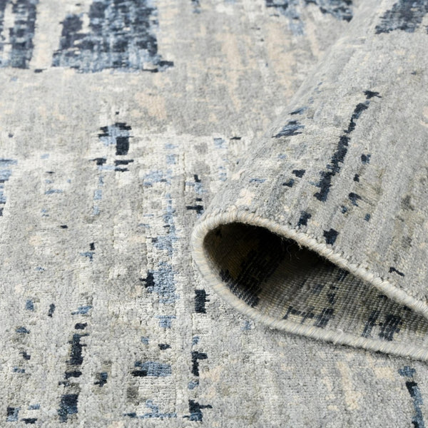 Amer Rugs Ensemble Modern Hand-knotted Area Rug In Luxurious Raw New Zealand Wool And Silk For Any Space Spindle Wool, Raw Handspun Silk Ens30912