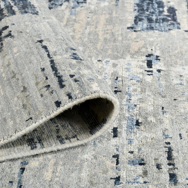 Amer Rugs Ensemble Modern Hand-knotted Area Rug In Luxurious Raw New Zealand Wool And Silk For Any Space Spindle Wool, Raw Handspun Silk Ens30912