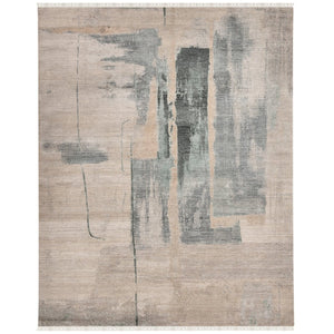 Amer Rugs Ensemble Modern Hand-knotted Area Rug In Luxurious Raw New Zealand Wool And Silk For Any Space Ivory Wool, Real Silk Ens380203
