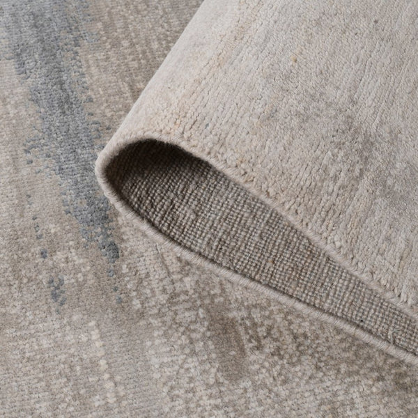 Amer Rugs Ensemble Modern Hand-knotted Area Rug In Luxurious Raw New Zealand Wool And Silk For Any Space Ivory Wool, Real Silk Ens380203