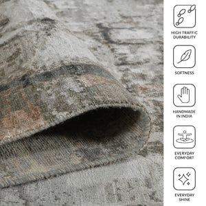 Amer Rugs Ensemble Modern Hand-knotted Area Rug In Luxurious Raw New Zealand Wool And Silk For Any Space Platinum Wool, Raw Handspun Silk Ens60912