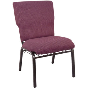 English Elm Advantage Comfortable Stackable Church Chair with Heavy-Duty Frame for Durable and Stylish Seating Burgundy Pattern Fabric/Gold Vein Frame EPCHT-100